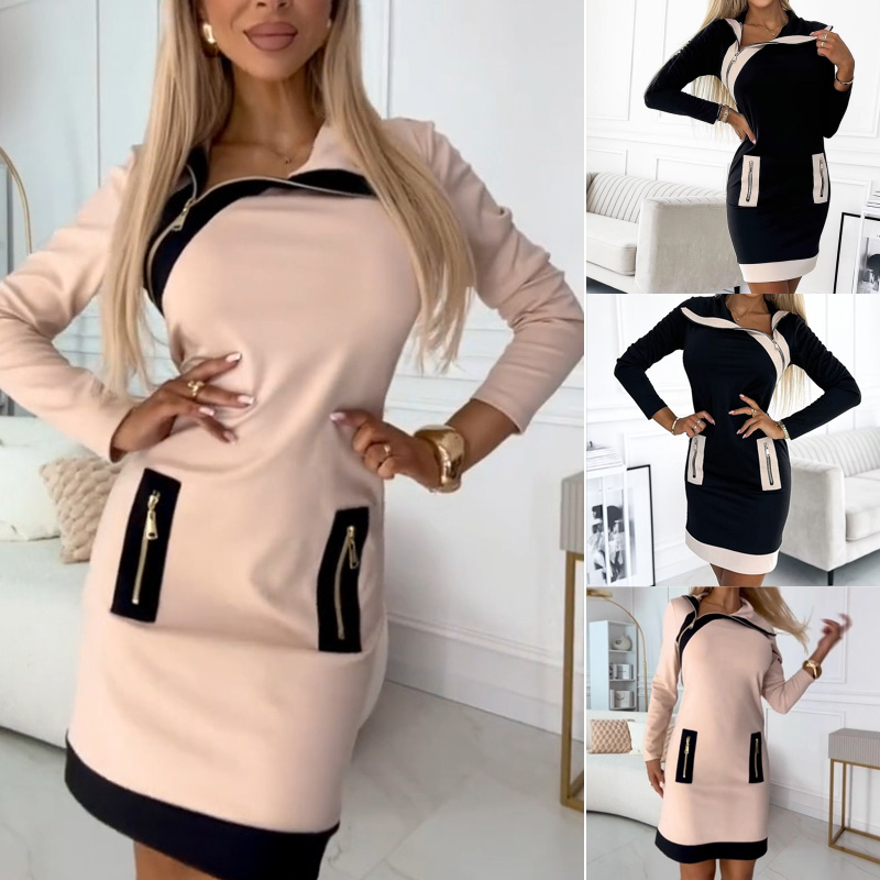 Selena | Stylowa Kolorowa Sukienka mini z Zamkiem