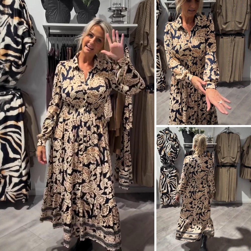 Lilia | Koszulowa Sukienka Retro w Kwiatowy Deseń