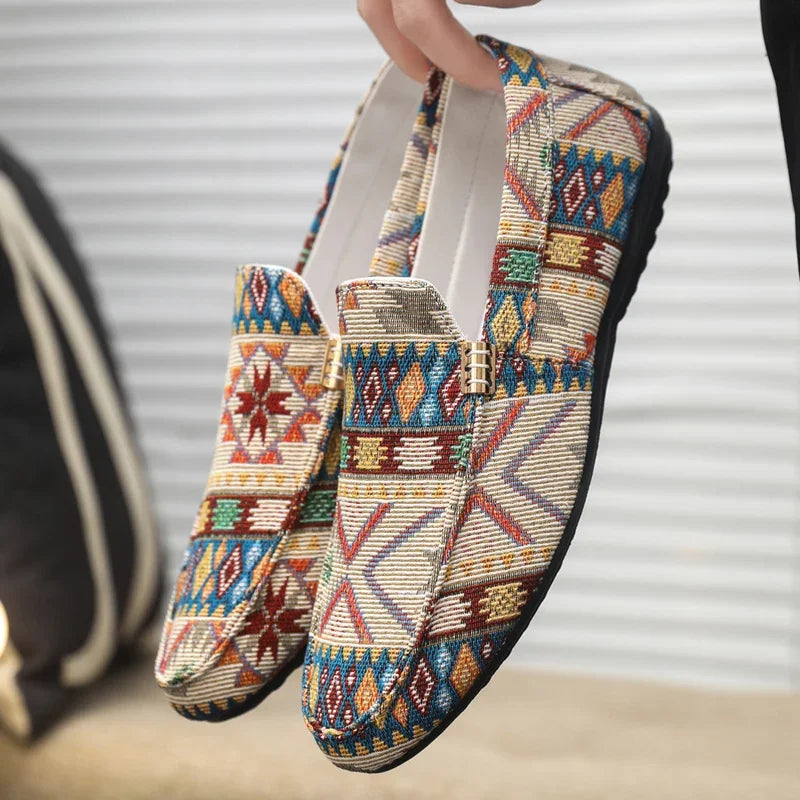 Illari | Ręcznie Inspirowane Mokasyny Płócienne