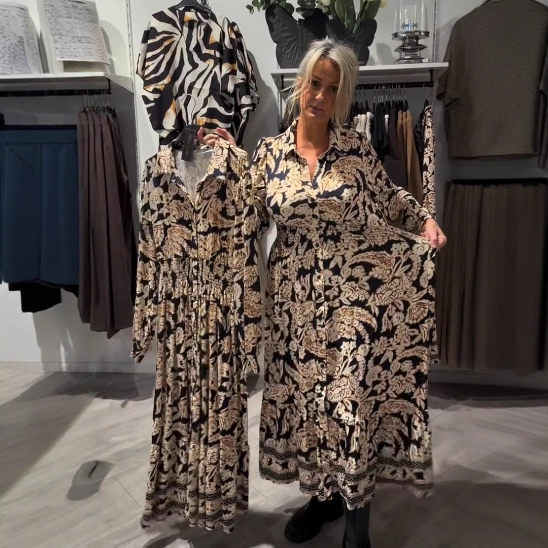 Lilia | Koszulowa Sukienka Retro w Kwiatowy Deseń